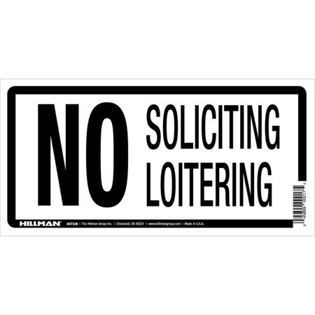 HILLMAN English White No Soliciting Sign 5 in. H X 10 in. W, 6PK 847338
